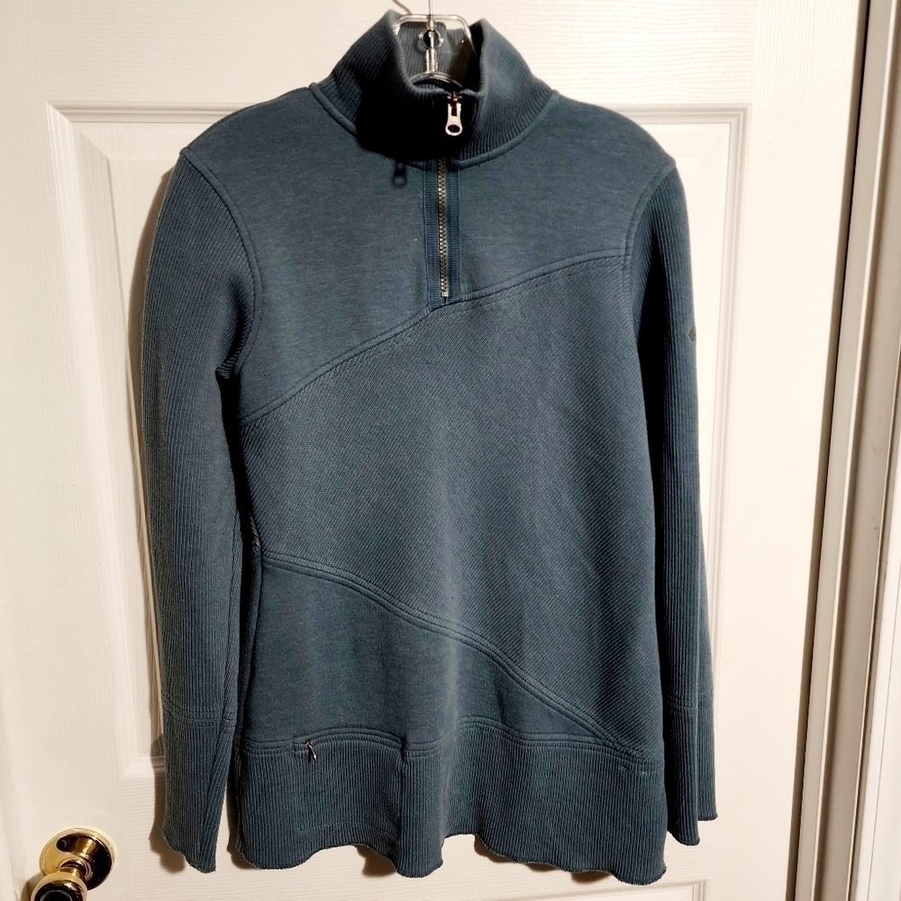Columbia Omni-Shield Blue Reverse Weave 1/4 Zip Thick Pullover Women's Medium M